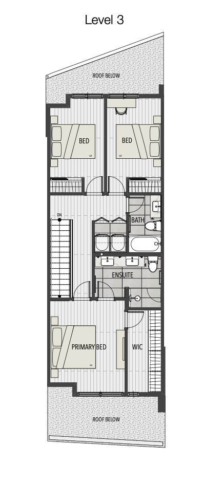 Level 3 floor plan — bedrooms and primary suite